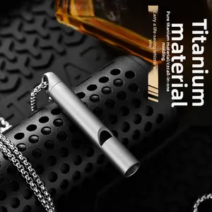 Titanium Whistle High Decibel Emergency Survival Whistle for Outdoor Camping Hiking Hunting Emergency Rescue Gear Lightweight Portable Survival Tool