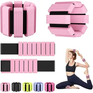 Pilates Wrist and Ankle Weights for Women - Adjustable Weighted Bangles for Men, 2 lbs Weighted Arm Bands Foot Leg Weights for Walking, Yoga, Training, Exercise, Running, Set of 2 (1LB Each)