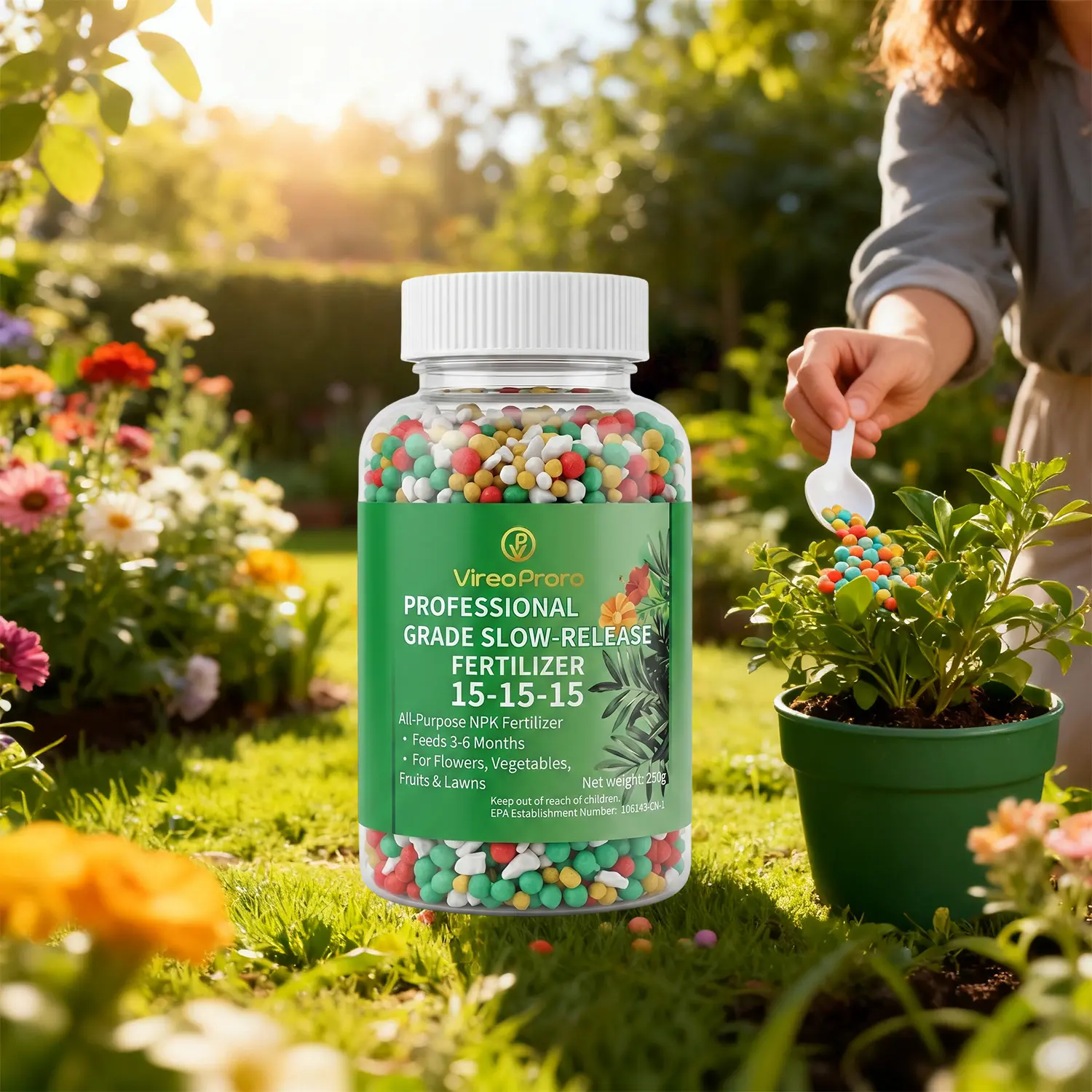 E02 / Soil repair, plant soil activator, soil activating granular slow-release fertilizer, loosens soil for potting mix and seedling compost, promotes plant root growth, suitable for nursery pots and rose pots.