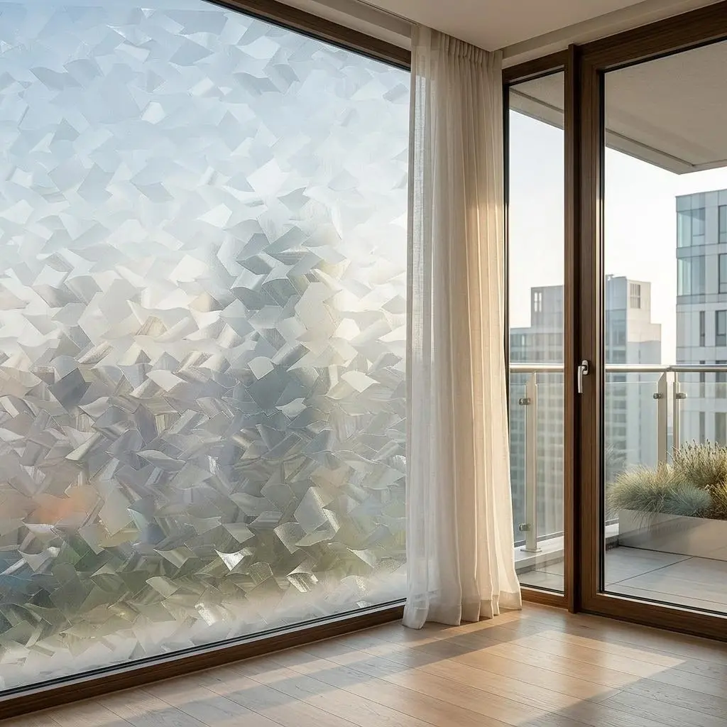 Frosted Electrostatic Static Cling Window Privacy Film - 23.6in*118.1in Thick No-Glue Peel and Stick Reusable Glass Cover, Renter Friendly, Easy Installation, No Residue, Adhesive Window Stickers & Films for Home Office Decor