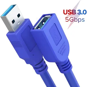 New USB 3.0 Extension Cable High-Speed 5Gbps Extender Cord Adapter Type A Male to Female Blue for Versatile USB Device Connectivity