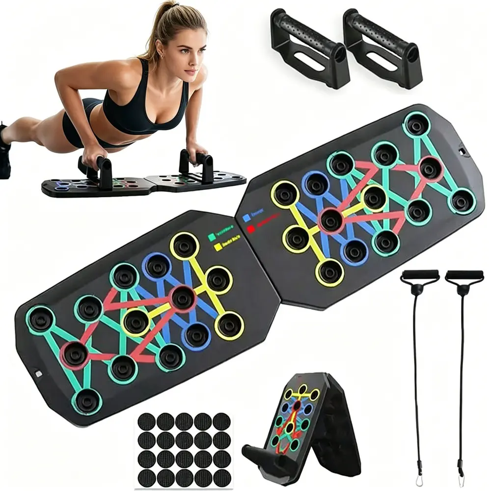 Push up Board Muscle Strength Training Equipment Home Fitness Gym System Portable Full Body Workout for Men Women All Body Types