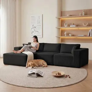 Modular Sectional Sofa Cloud Sectional Couch with Deep Seat Modern L-Shape Sofa Chaise Upholstered Boneless Corduroy