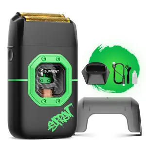 Suprent FANGS Vector Shaver - 13,000 RPM AI Controlled Motor - LED Light-Professional Foil Shaver for Barbers - Gift for man