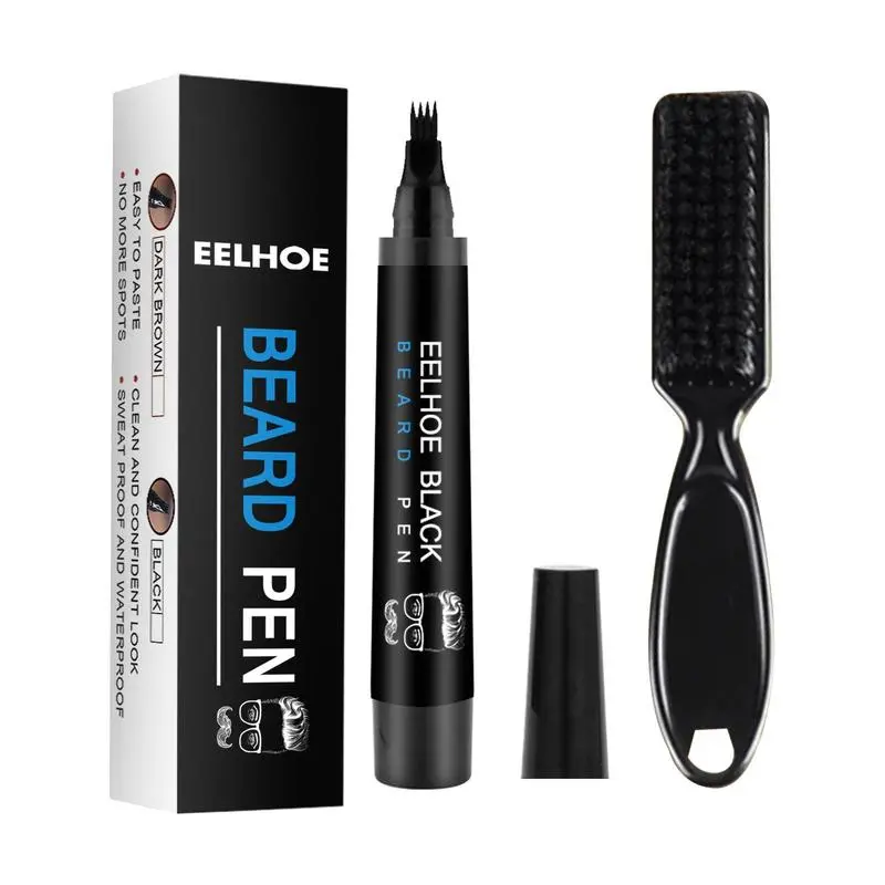 Beard Pen Filler Kit for Men — Waterproof & Sweat-Proof, Long-Lasting Oil-Wax; Natural Finish for Beard, Eyebrows & Scalp; Easy Apply, No Smudge, Daily Use