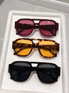 3pcs Stylish Aviator Sunglasses for Men and Women, Trendy Rectangle Design, Fashionable for Outdoor Activities and Daily Wear