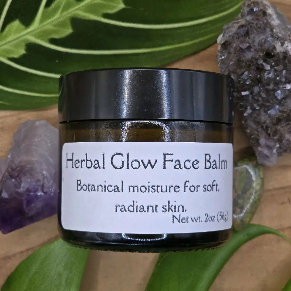 Herbal Glow Face Balm (56g) - Organic Plant-Based Moisturizer, Lightweight Botanical Daily Balm for Soft Radiant Skin