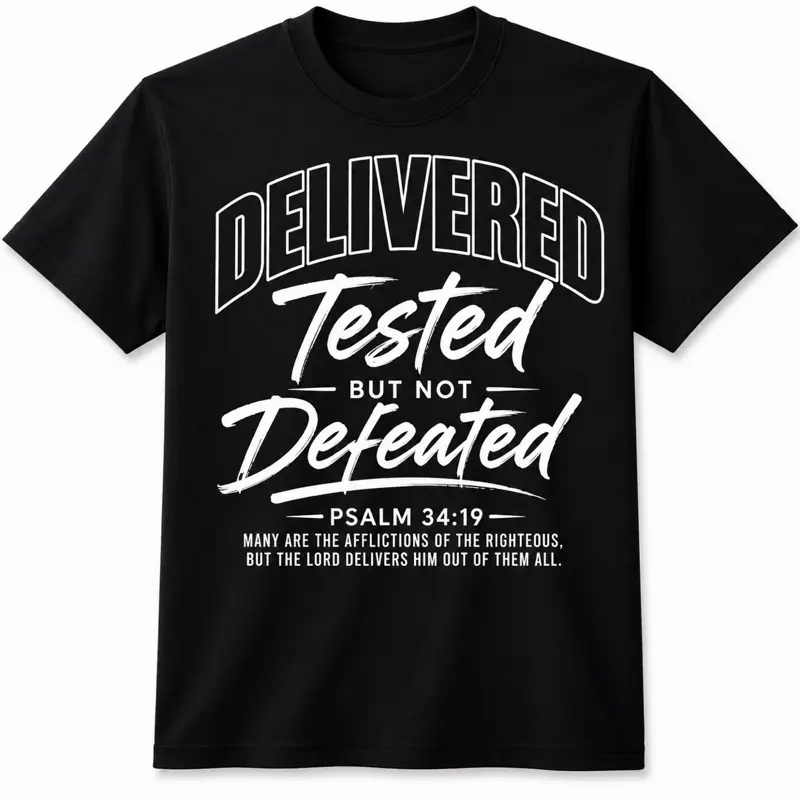 Black Unisex Tshirt “Tested But Not Defeated”