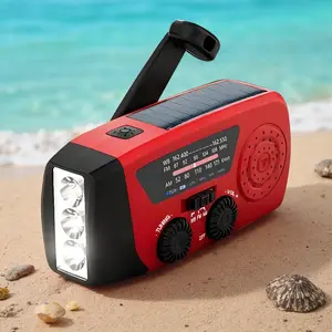 Daykit Portable Hand Crank Radio,NOAA Weather Emergency Radio, Solar Powered with Battery Backup, AM/FM, SOS Alarm,2000mAh Rechargeable Battery Power Bank,3 LED Torch Flashlight,Type-C for Indoor Outdoor Camping Hiking Hurricanes,Snowstorms, Tornadoes