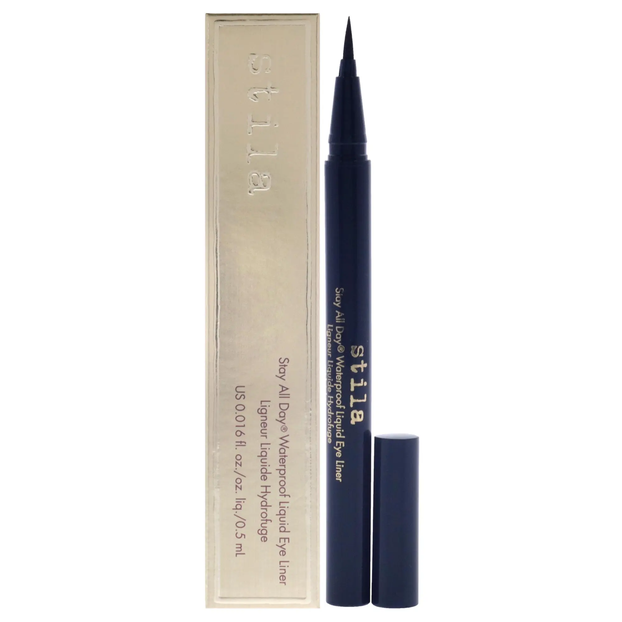 Women's Stila Stay All Day Waterproof Liquid Eyeliner with Brush - Midnight, 0.016 fl oz, Daily Makeup Cosmetic for Flawless Application