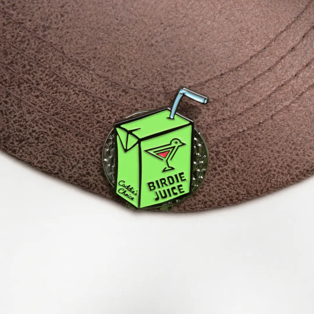 "Birdie Juice" Golf Ball Marker - Vibrant Design with Heavy Duty Magnetic Clip