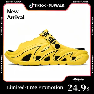 [MJWALK] Cloud Slides for Men and Women，Gorpcore Aesthetic & Streetwear Chunky Slipper，Lightweight ，Non-Slip Sole，Summer Comfortable Sandals for Indoor & Outdoor outdoorfun