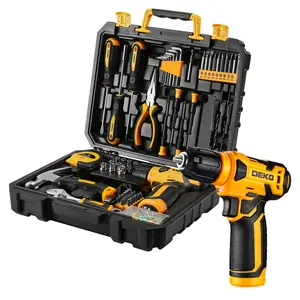 DEKOPRO 126-Piece 8V Cordless Drill Driver and  Tool Set, All-in-One Portable Repair Tool Kit, Professional Household Basic Hand Repair Tool Set