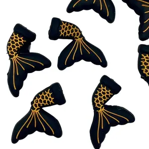 1pc Be A Mermaid & Make Waves Silicone Focal Beads | Mermaid Tail Craft Project DIY Beading