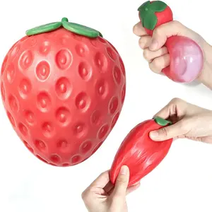 Realistic Strawberry Squishy, Slow Rising Soft Scented Fidget Toy, Squishies Fidgets, Squishy Fidgets, 3.15×2.17 Inch Sensory Squeeze Stress Relief Tool Decompression Toy for Kids Teens Adults, Perfect for Party Favors and Birthday Gifts