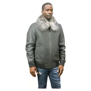 Barya New York Men's Shearling Bomber Jacket