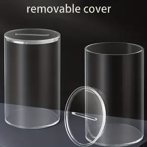 Clear Acrylic Savings Bank - Visual Deposit Jar with Easy-Open Lid, Durable & Chic Money-Saving for Home