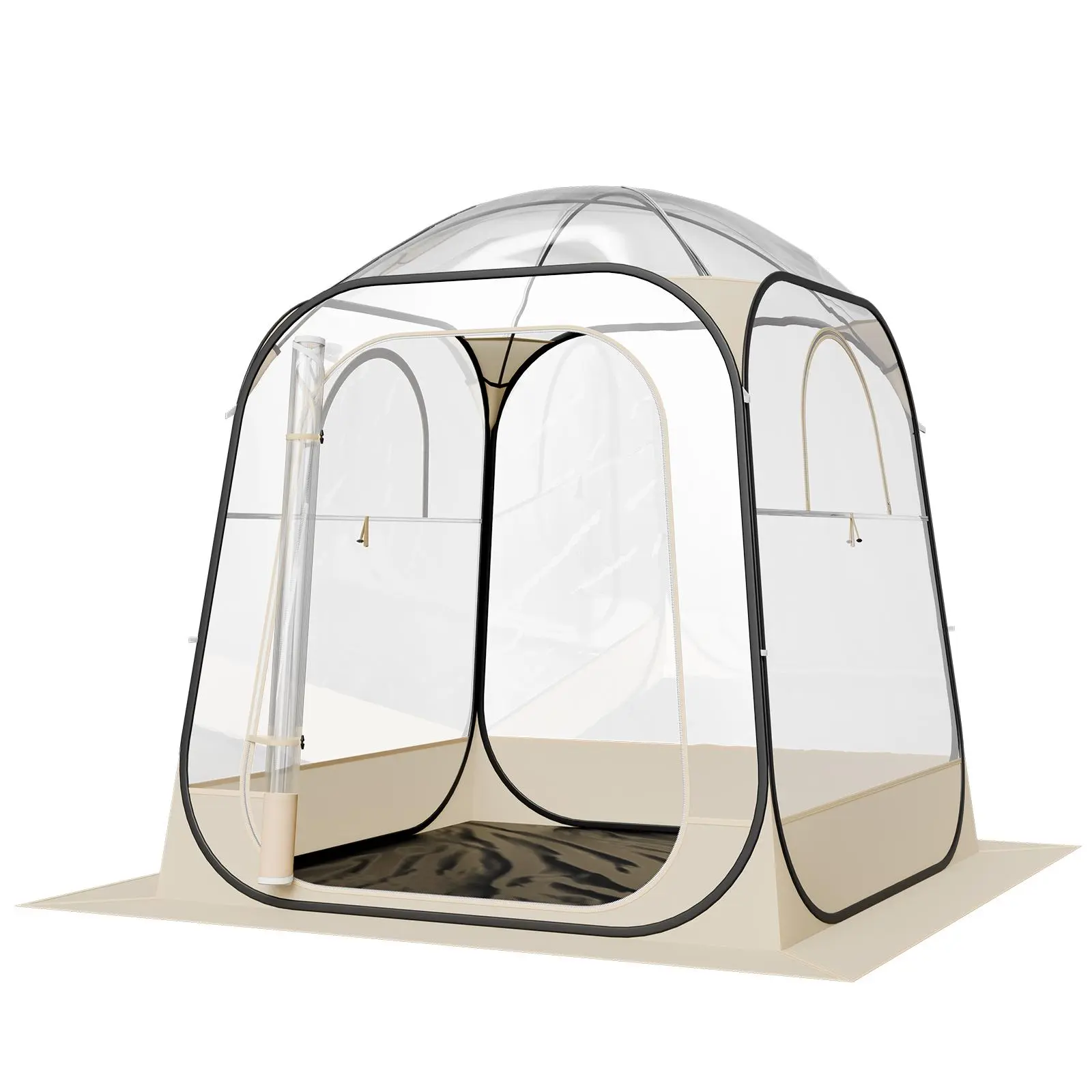 VEVOR Pop up Sports Tent,  63x63 in Clear Bubble Tent for 2-4 Persons, Waterproof Outdoor Pod with Floor Mat & Top Cover, Garden Igloo Dome Tents Camping Shelter for Events Fishing Cheering#BackToSchool