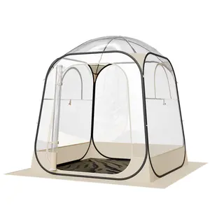 VEVOR Pop up Sports Tent,  63x63 in Clear Bubble Tent for 2-4 Persons, Waterproof Outdoor Pod with Floor Mat & Top Cover, Garden Igloo Dome Tents Camping Shelter for Events Fishing Cheering