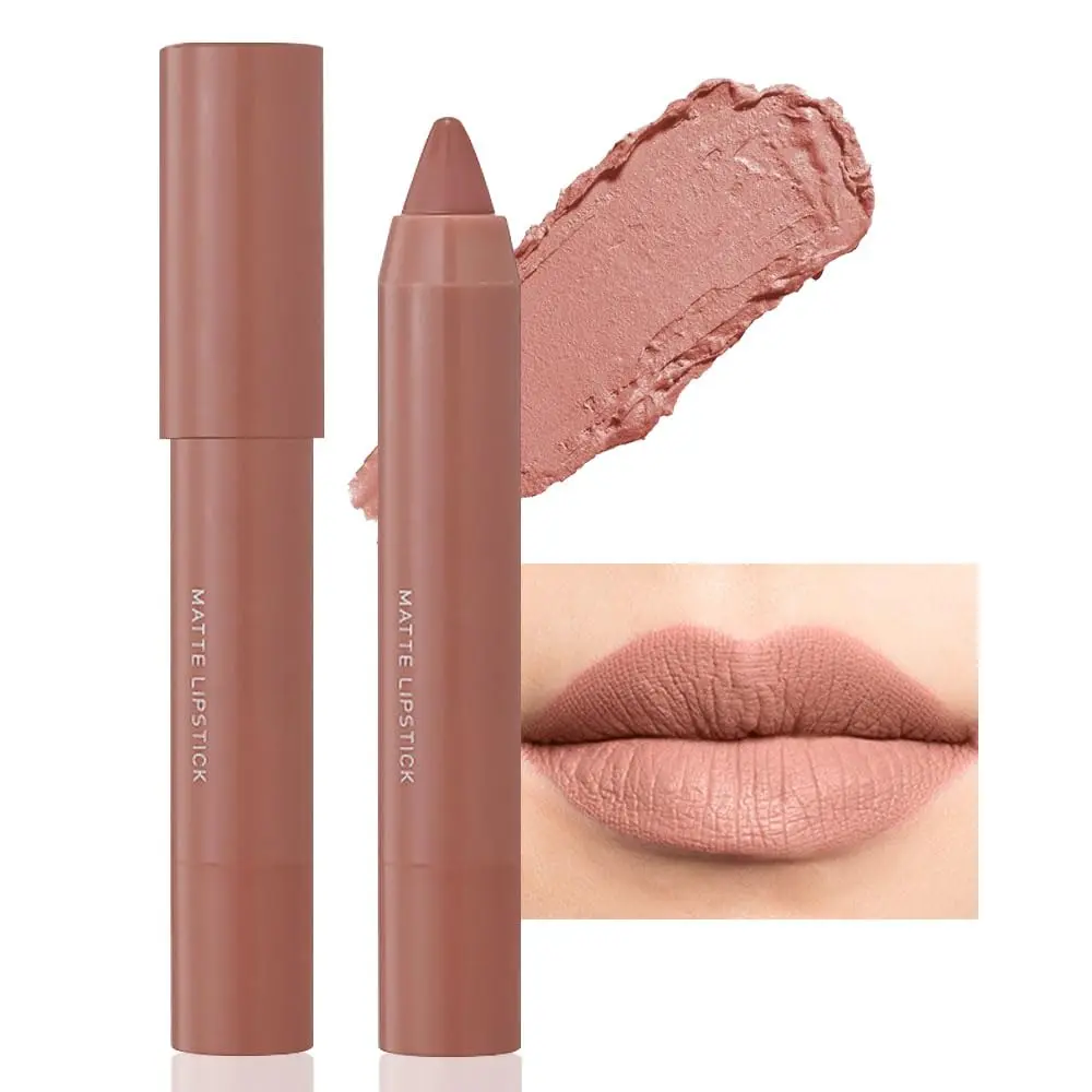 Matte Longwear Moisture-Smooth Waterproof Velvet Lip Crayon, Single Item for Makeup Collection (02#, 1 Count (Pack of 1))