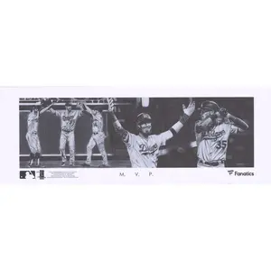 Cody Bellinger Los Angeles Dodgers Unsigned 24" x 7.75" 2019 MVP Rolled Canvas - Art by Dave Hobrecht - Fanatics Authentic Certified