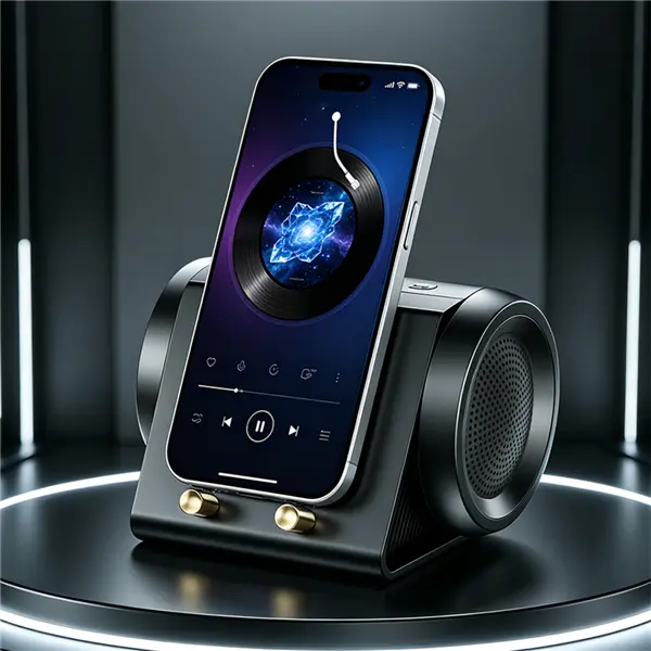 XHJ Portable Wireless Bluetooth Subwoofer Speaker - No Pairing Required, HD Surround Audio, 3-in-1 Universal Smartphone Stand, Battery-Powered, Compatible with Tablets, iPhones, Android/Lightning Devices, Black, Mother’s Day Gift (Summer Sale), Subwoofers