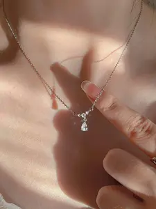 Women's Rhinestone Decor Pendant Necklace