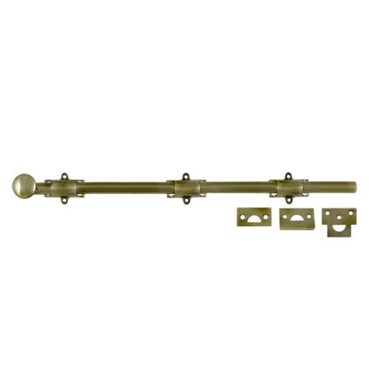 212 MAIN Deltana 18SB5 18 in. Heavy Duty Solid Brass Surface Bolt - Antique, Door Hardware, Weatherproof, Extra Security, Strikes