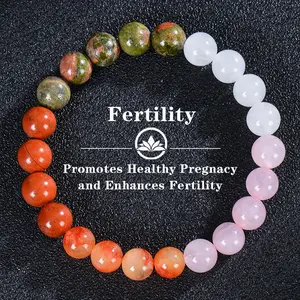 Fertility Bracelet Promotes Healthy Pregnancy And Enhances Fertility Natural Healing Crystal Gorgeous Stone Gemstone Jewelry Energy Love Girlfriend Boyfriend Souvenir Valentine Anniversary New Year Christmas Halloween Birthday Gift