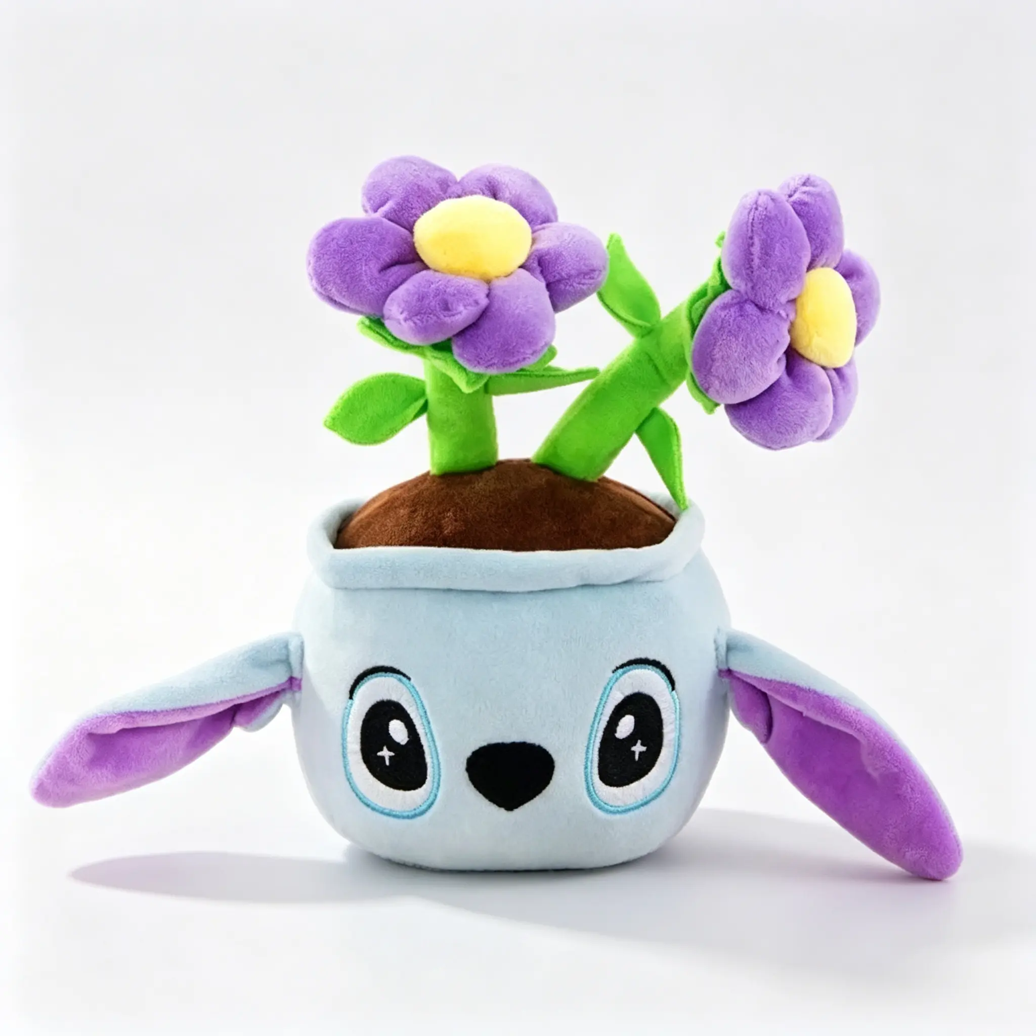Disney Stitch 9.1in Soft Plush Flower Bouquet Huggable Toy, Pastel Flowers Included, for Bedroom Shelf Decor and Gifting