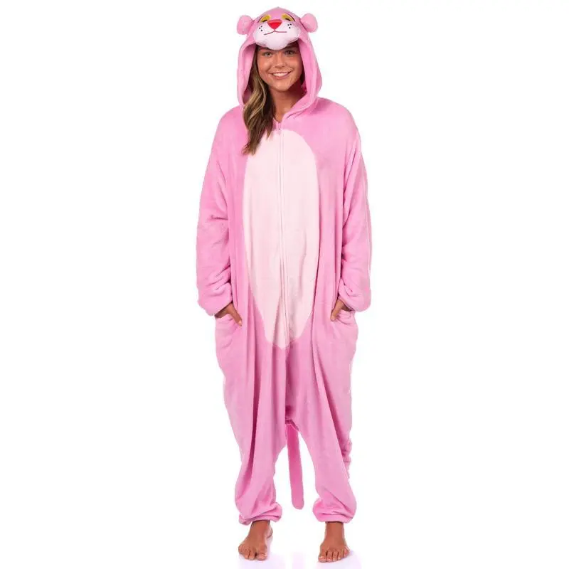 The Pink Panther Adult Kigurumi Hooded Costume Pajama Lounge Union Suit Sleepwear For Men Women The Pink Panther Adult Kigurumi Hooded Costume Pajama Lounge Union Suit Sleepwear For Men Women
