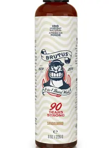 Brutus 3-in-1 Natural Beard Wash and Conditioner for Men, Cruelty Free and Nourishing Beard Shampoo, Best for Maintaining and Conditioning Hair, Sandalwood Scent, 8 oz Gentle Daily