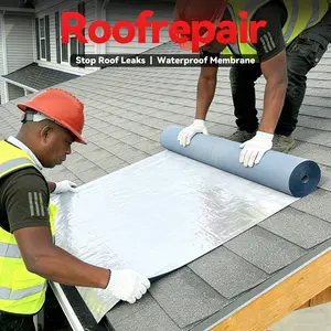 Waterproof sealant tape 19.6IN*16.4FT heavy-duty Waterproof Tape for Roof Repairs Siding Boat Hulls Concrete Foundations & More Heavy-Duty Flexible Sealant Provides Superior Leak Protection on Various Surfaces All-Season Durability for Home Commercial Use