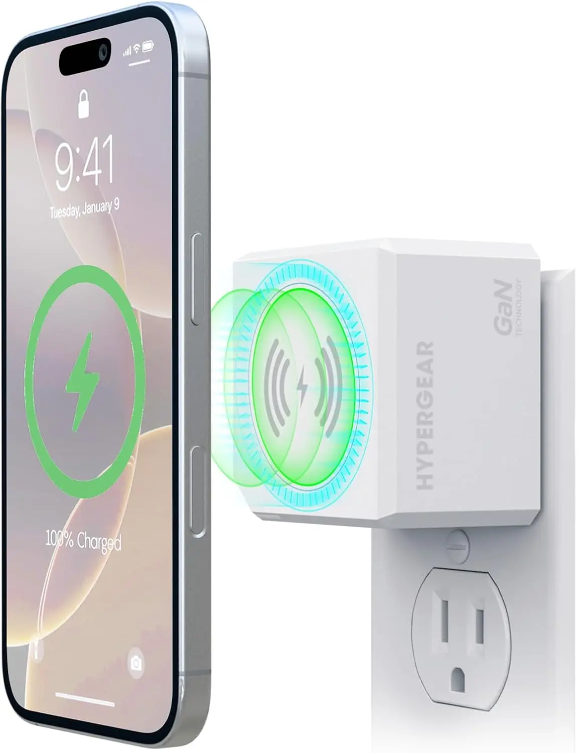 MaxCharge 3-in-1 Magnetic Wireless Charger | Dual USB-C PD Output | White Foldable Led