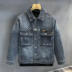 High-End Denim Jacket For Men Trendy  Loose Fit Fashionable Design Niche Feel