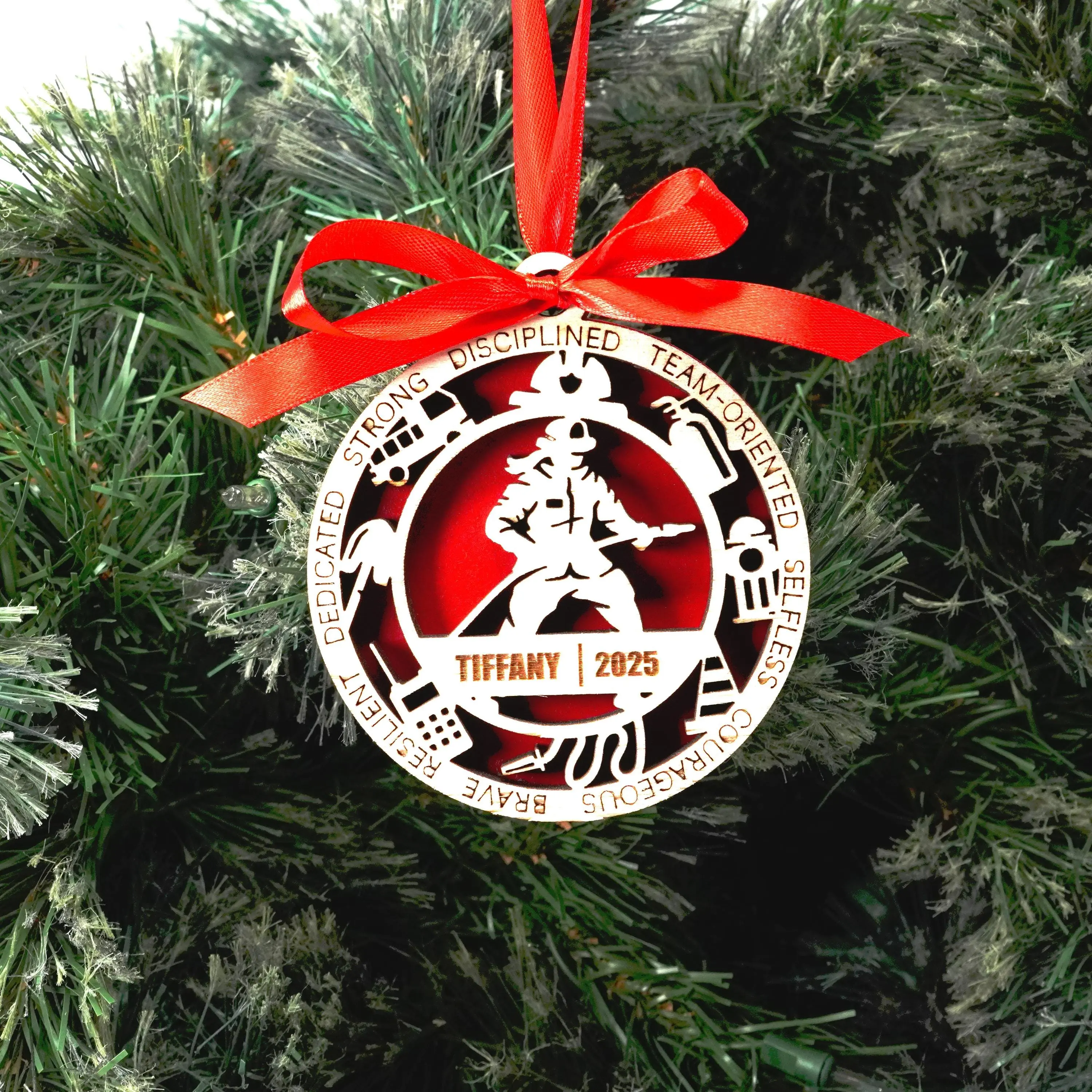 Personalized Firefighter Christmas Ornament – Gift for Female Firefighter or Ems, First Responder, Fireman Ornament