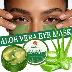 60pcs GKGU Aloe Vera & Hyaluronic Acid Eye Mask, Tightening Eye Patches, Moisturizing Eye Masks, Firming & Radiance, Low-Sensitive Formula, Natural Ingredients, Plant-Based Squalane, Under Eye Cooling, Eye Treatment Mask