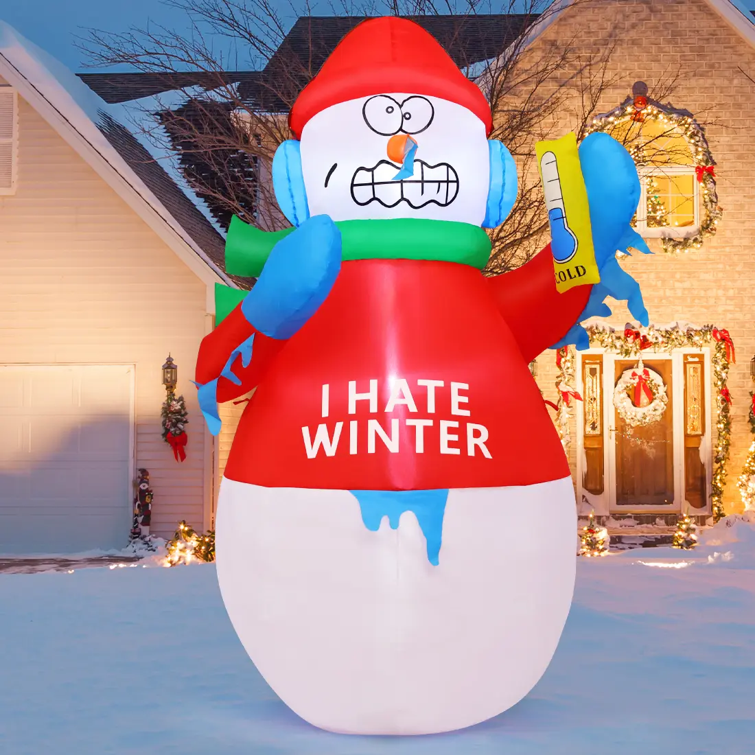 GOOSH 6 FT Christmas Inflatables Outdoor Decorations Blow Up Yard Snowman for Holiday Party Garden Lawn Decor Easy to Inflate Festive Touch