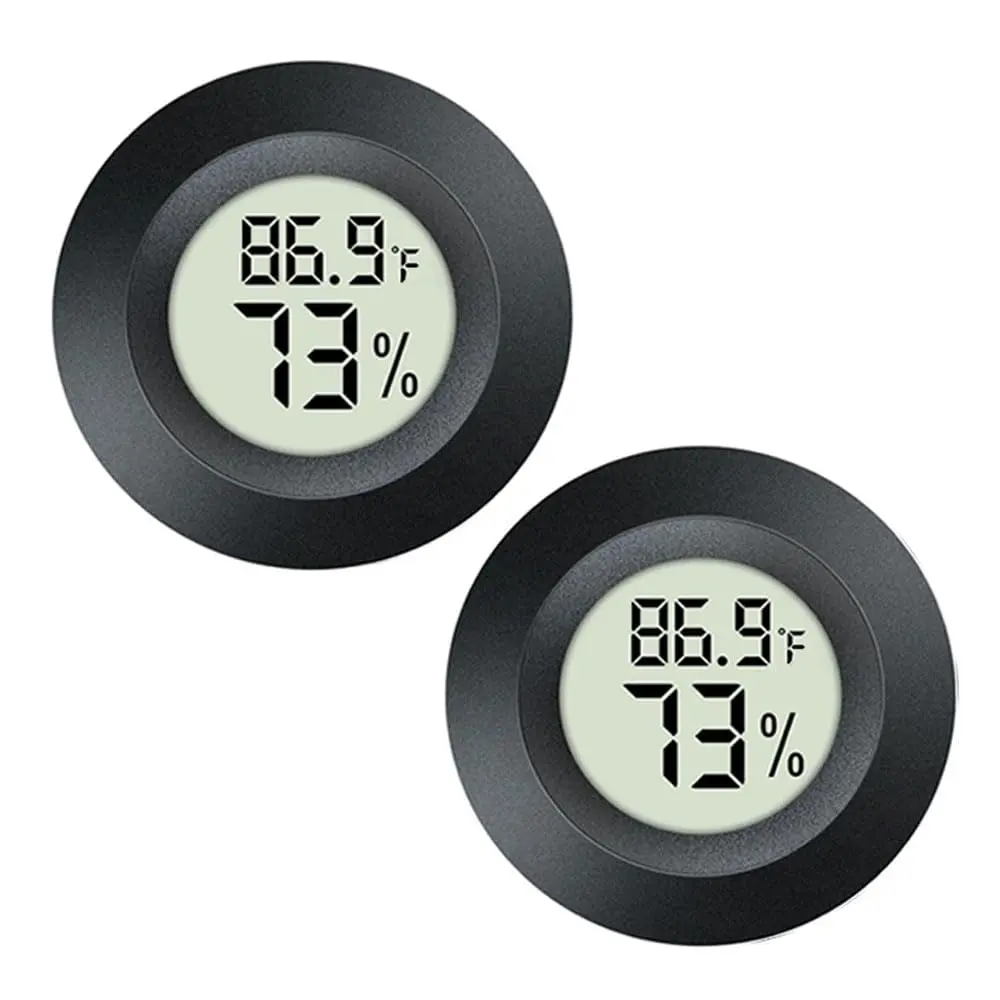 2-Pack Digital Hygrometer Thermometer - Indoor/Outdoor Temperature & Humidity Monitor, Mini °F/°C Display for Reptile Tanks, Greenhouses, Humidors
