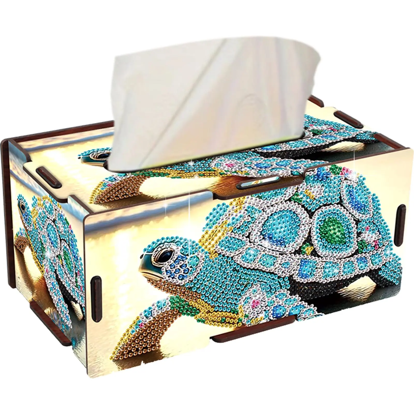 Wooden 5D Diamond Painting Tissue Holder Wooden Diamond Painting Tissue Box 5D DIY Diamond Handmade Tissue Holder for Home Dining Living Room Decor