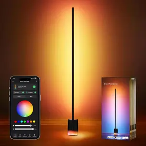 BrizLabs Matter Floor Lamp, RGBCW 1725lm Smart Floor Lamp Compatible with Alexa, Google, 75+ Scene Modes Corner Floor Lamp with Lighting Base, Music Sync LED DIY Floor Lamp for Living Room Bedroom