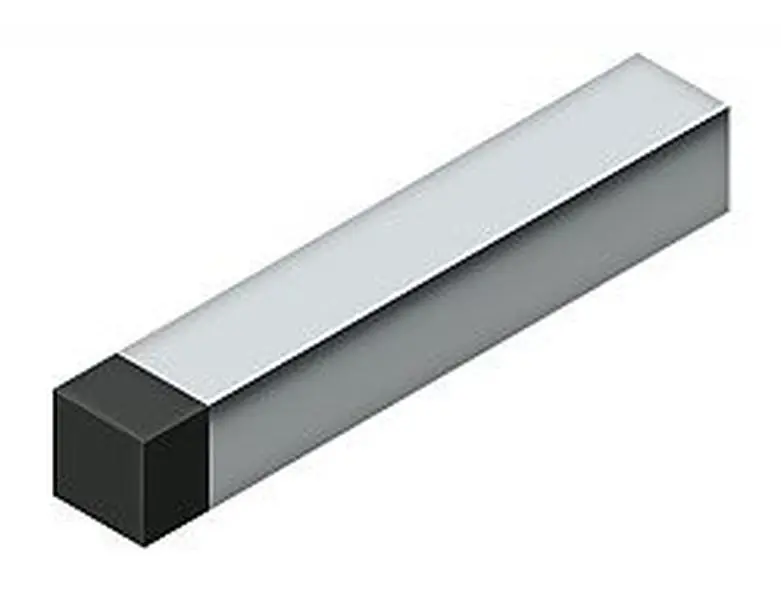 Deltana BDSS40U26 Modern Square Baseboard Bumper, 4" Length, Polished Chrome