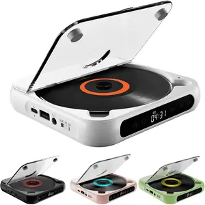 Portable Bluetooth-Compatible CD Player,Rechargeable Small CD Player with Headphones, Hi-Fi Sound, Wireless & Wired Playback,Compact and Lightweight for Travel,Home,Car (White)