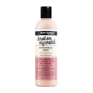 Aunt Jackie's Curls and Coils Knot On My Watch Instant Hair Detangling Therapy for Natural Curls, Coils and Waves, Enriched with Shea Butter, 12 oz