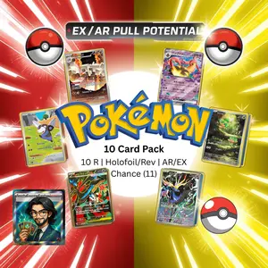 10 Pokemon Holo Rare Cards Bundle - Guaranteed Rare Holos Scarlet Violet Mega Evolution