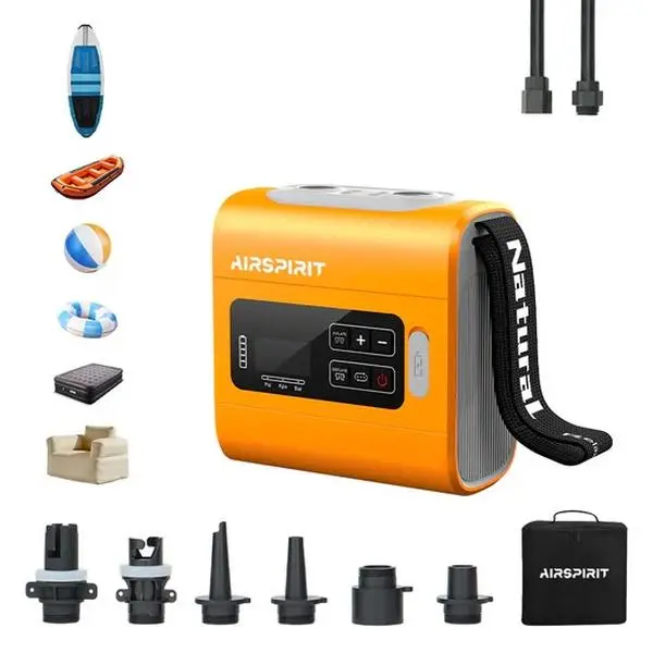 Professional High-Pressure SUP Pump – Fast Inflation for Rafts, Air Mattresses & Inflatable Sofas, 22PSI, 250L/min, 5200mAh Rechargeable Portable Beach Trip