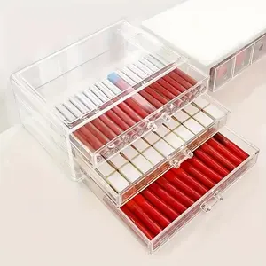 Large Capacity Desktop Cosmetic Storage Box, Cosmetics Organizer Storage, Ideal for Lipstick Brushes Essentials, Perfect for Vanity Bathroom Office Use