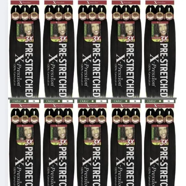 X-Pression 3X Pre-Stretched Braid 52"  (10 Pack)