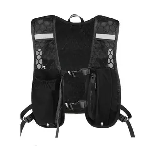 Unisex Trail Running Hiking Cycling Vest, Lightweight Backpack with Water Bottle Bag, Adjustable Straps, Reflective Design, Outdoor Sports Bag