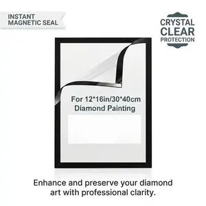 Yitape 6-Second Magnetic Frame, Self-Stick Diamond Painting Frame, Universal 12x16 Inch Canvas, Traceless Adhesive, Home Office Art Wall Decor